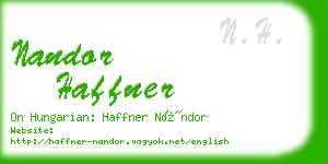 nandor haffner business card